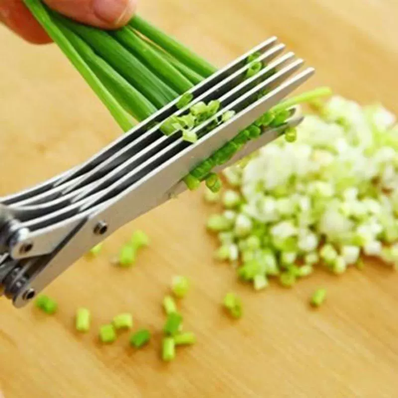 Herb Scissors 5 Blade - 2 Adet Paslanmaz Çelik Çok Katmanlı