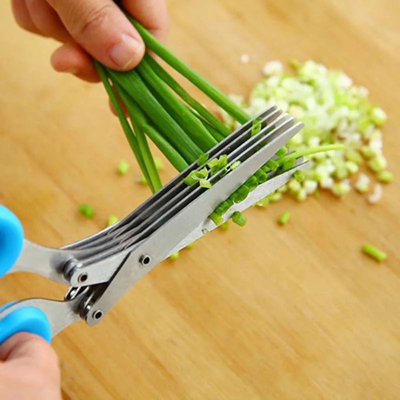 Herb Scissors 5 Blade - 5 kat Bıçak Yeşil Soğan Makas